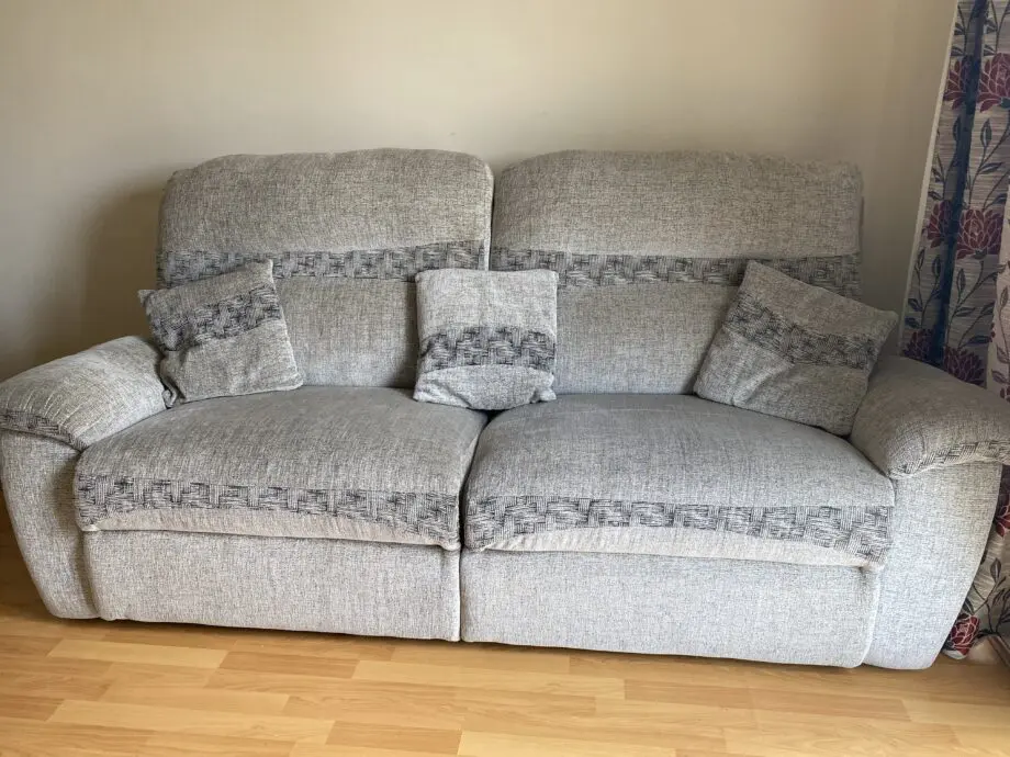 Carrera 1 Grey Fabric 3 Seater Manual Recliner + 2 Seater