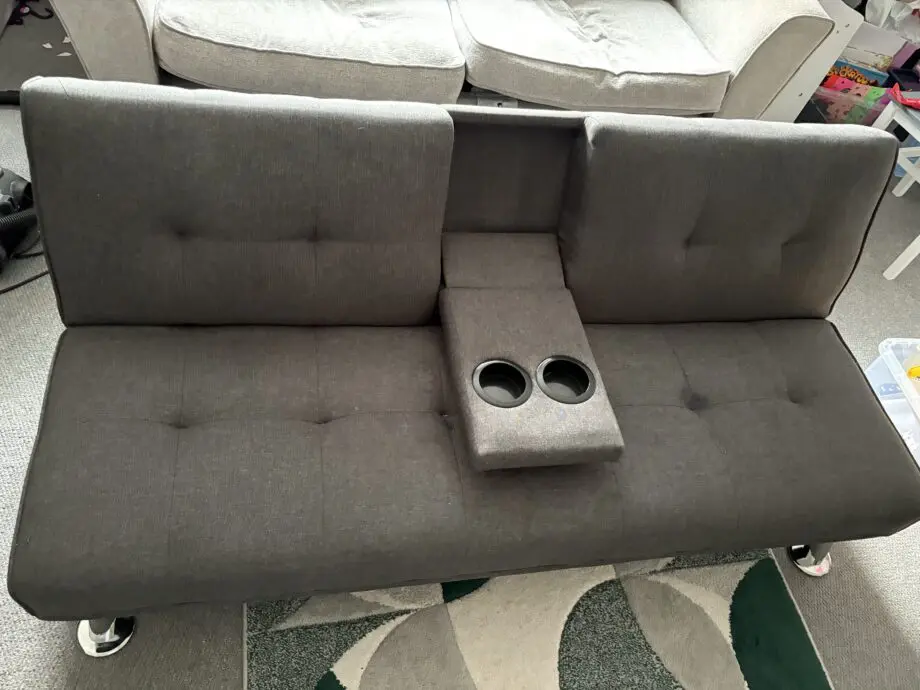 Dark Grey wayfair sofabed with drink holder
