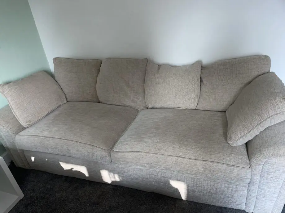 Modern Beige 3-Seater Fabric Sofa – Excellent Condition