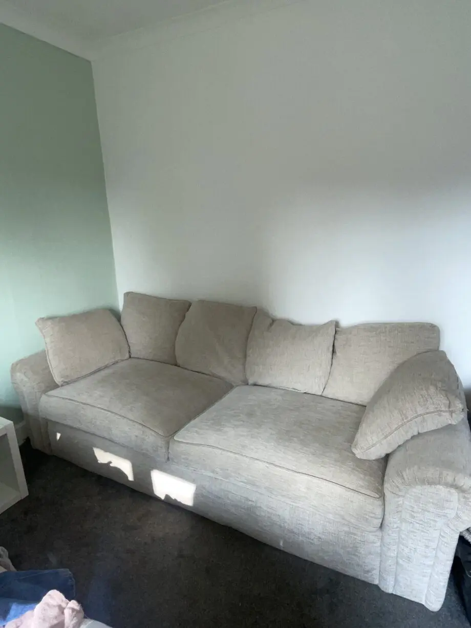 Modern Beige 3-Seater Fabric Sofa – Excellent Condition