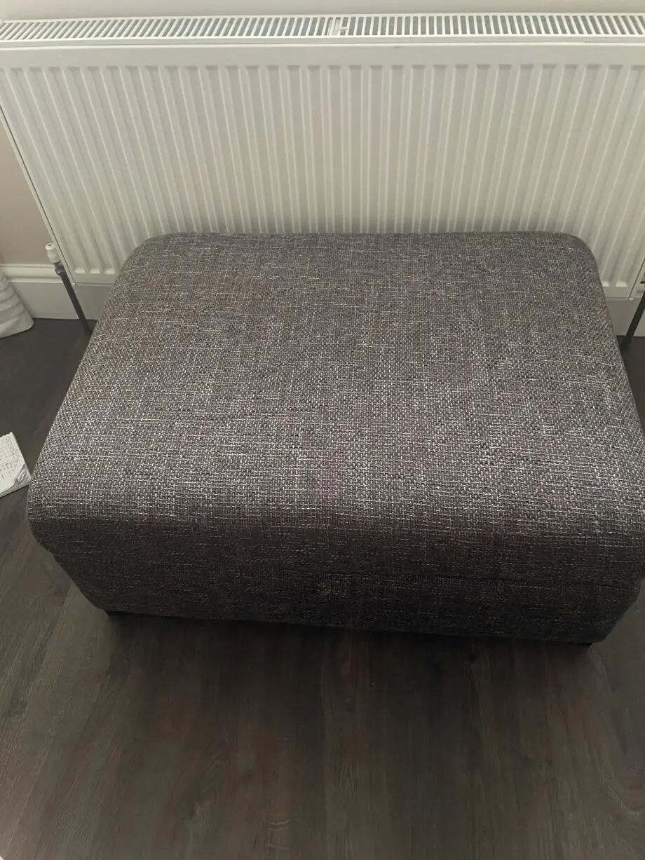 Sofology brown chaise lounge fabric sofa with ottoman foot stool