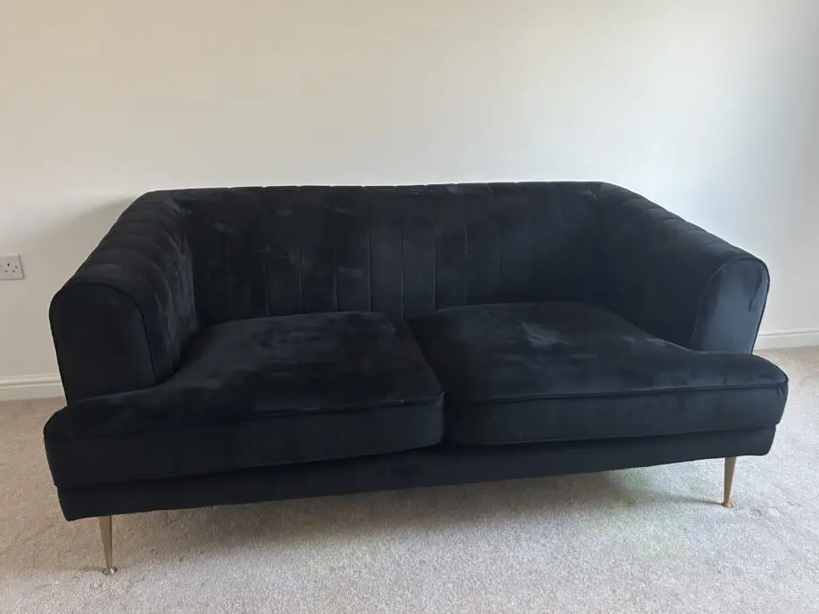 DFS Enchanted Black Velvet Sofa