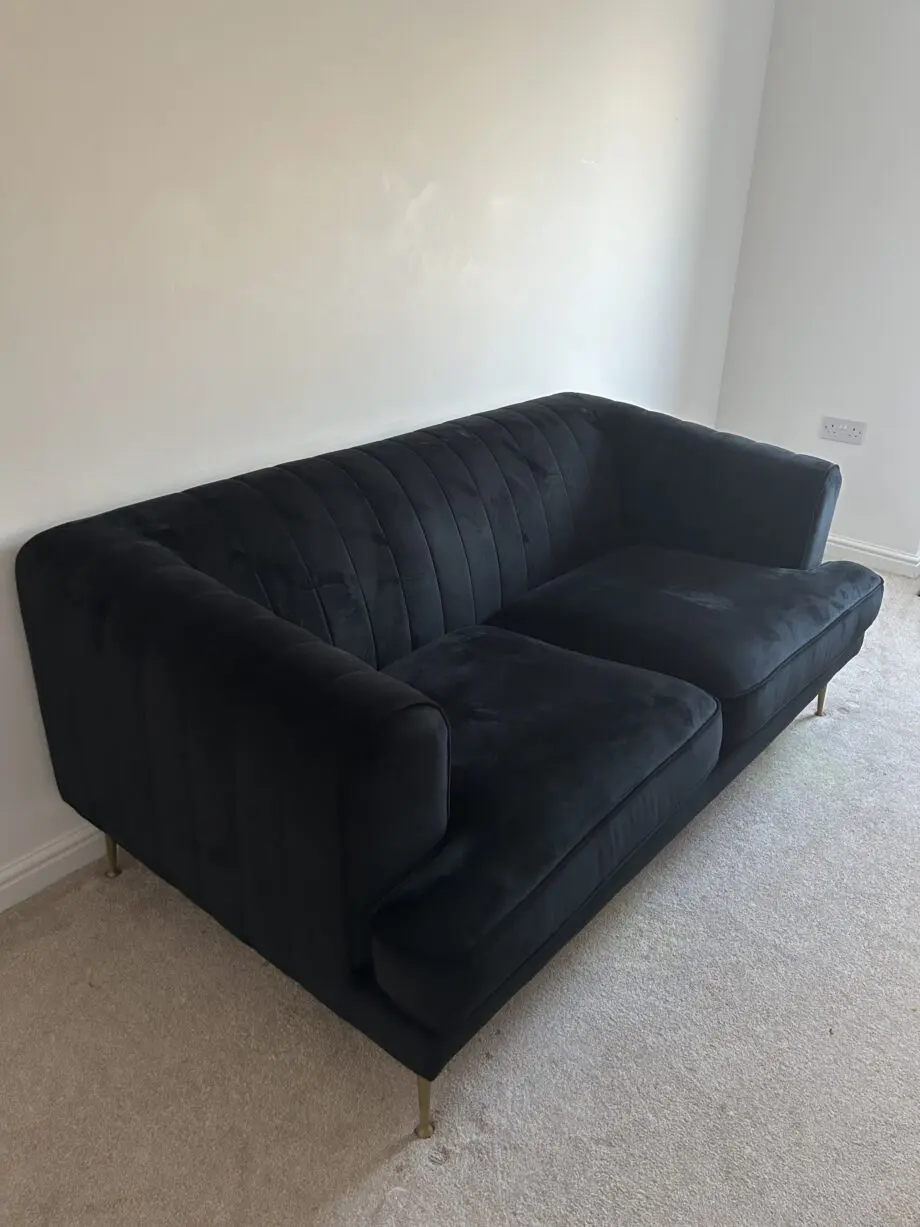 DFS Enchanted Black Velvet Sofa