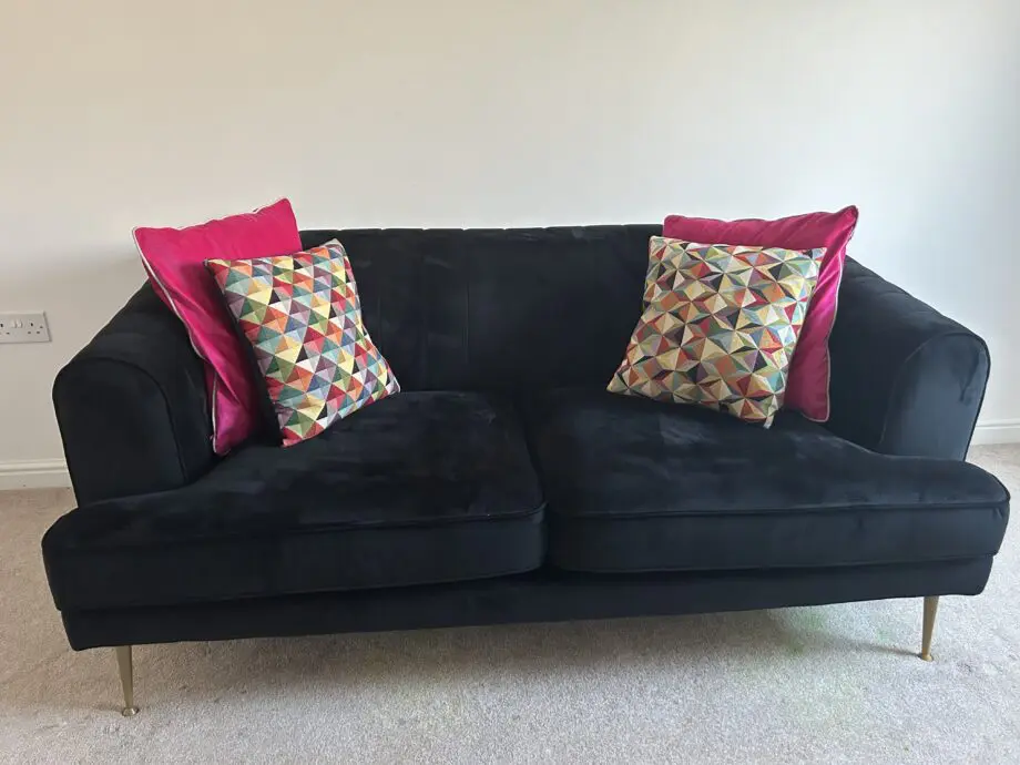 DFS Enchanted Black Velvet Sofa