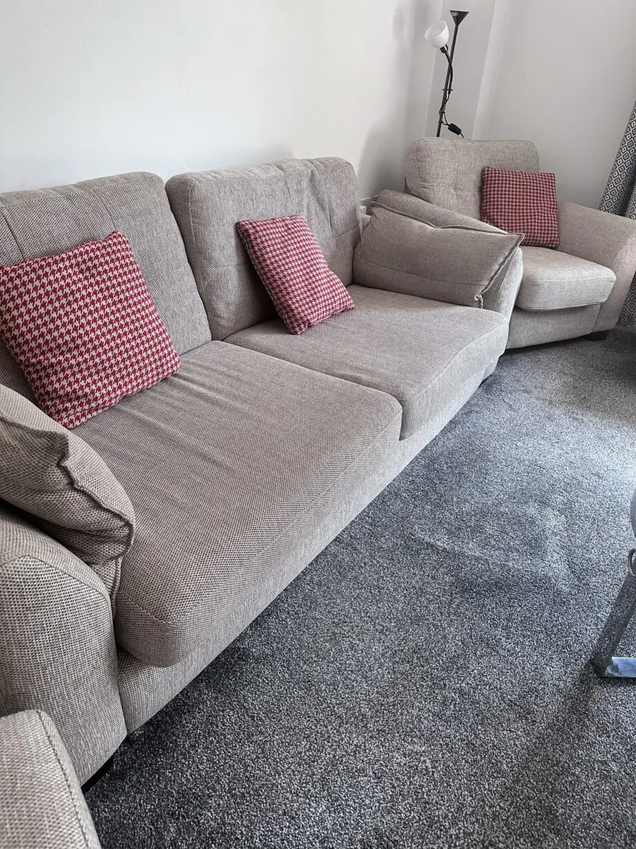 three seater sofa arm sofa chair and the foot stool