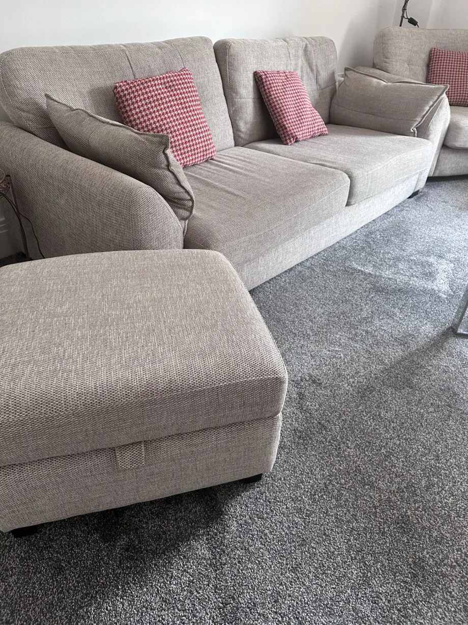 three seater sofa arm sofa chair and the foot stool