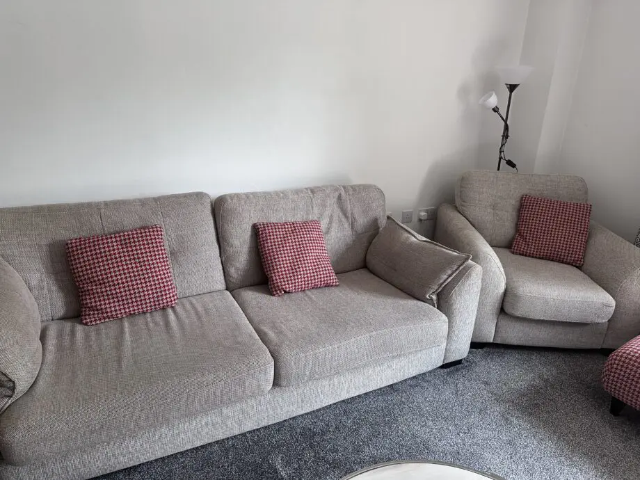 three seater sofa arm sofa chair and the foot stool