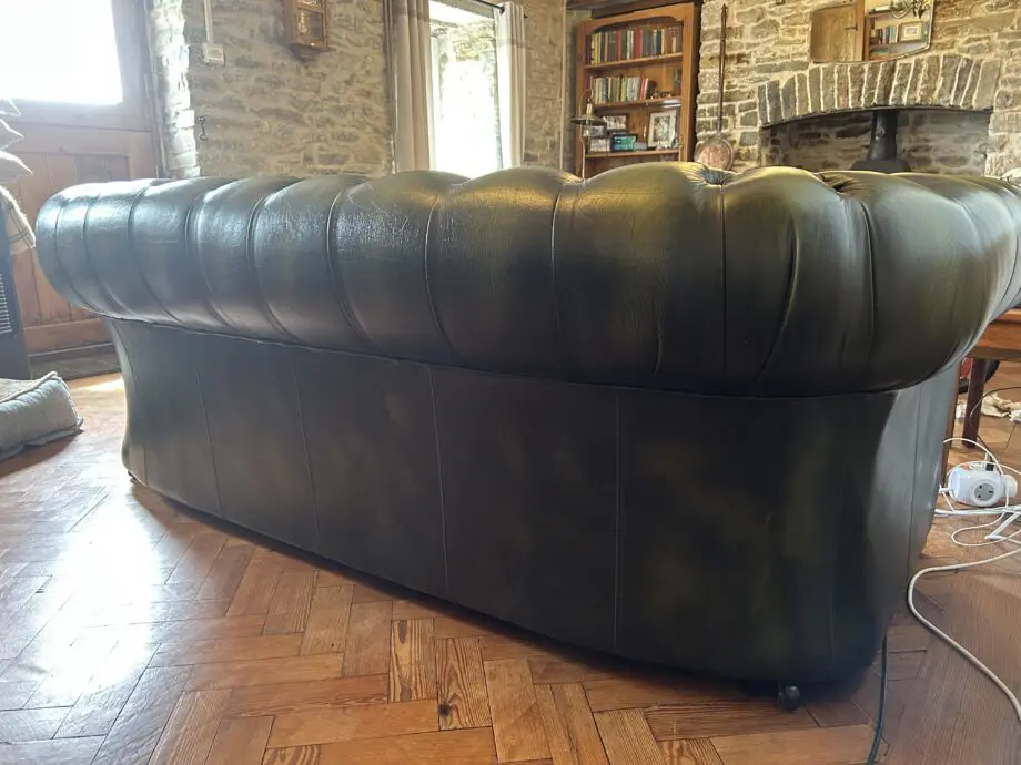 Centurion Green Leather Chesterfield sofa and Chair