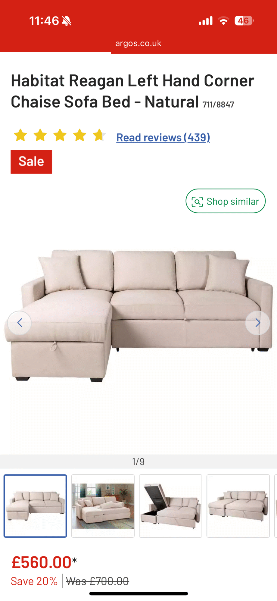 Being L Couch Sofa Bed + Stoarge