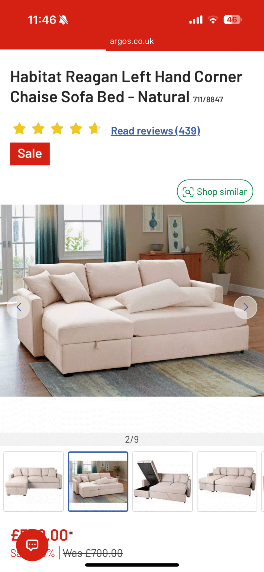 Being L Couch Sofa Bed + Stoarge