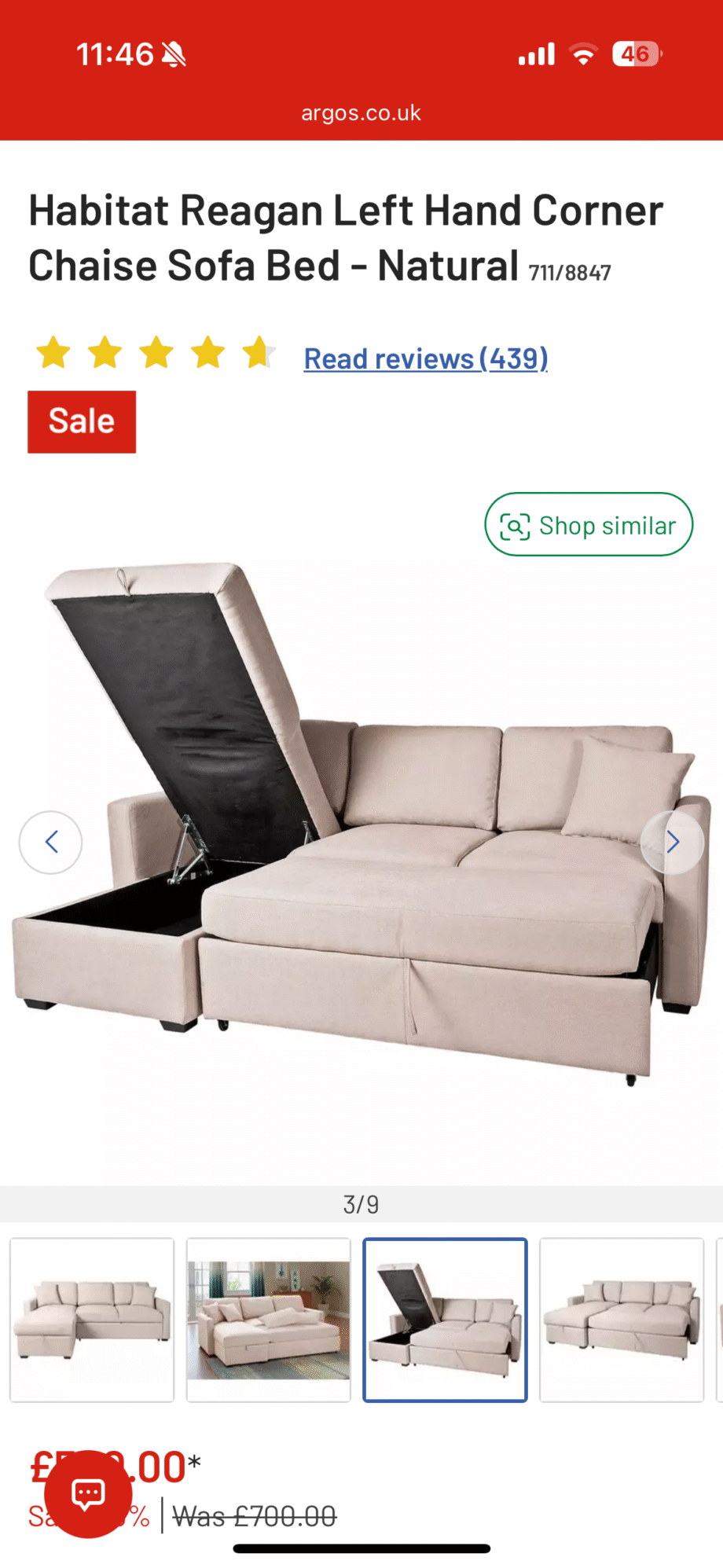 Being L Couch Sofa Bed + Stoarge