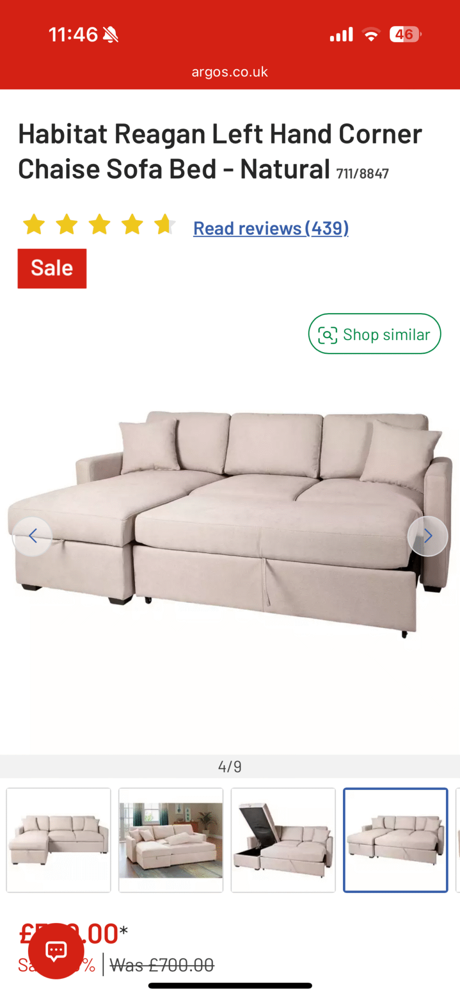Being L Couch Sofa Bed + Stoarge