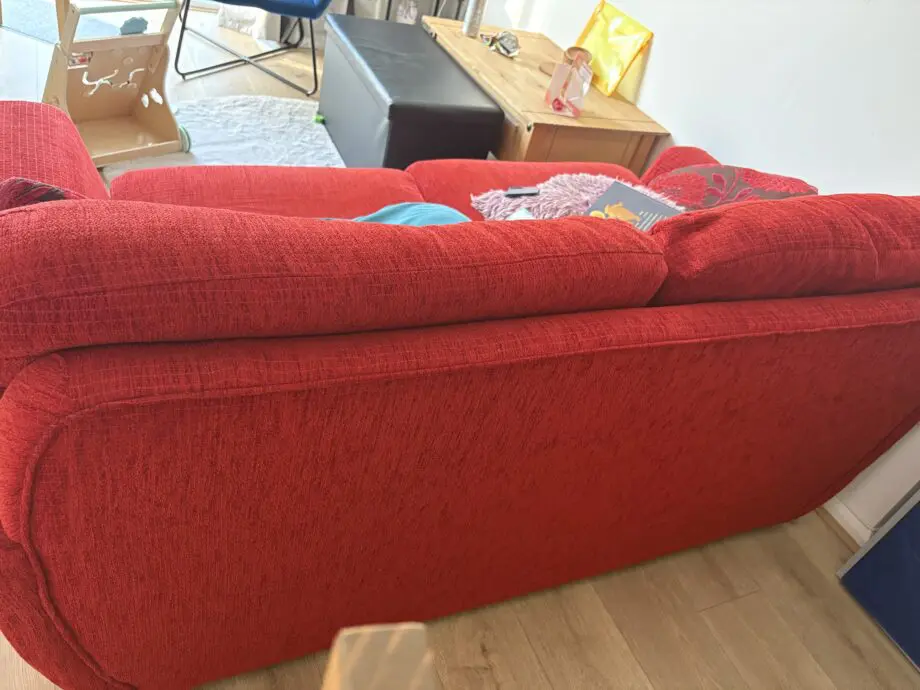 Red fold out sofa bed