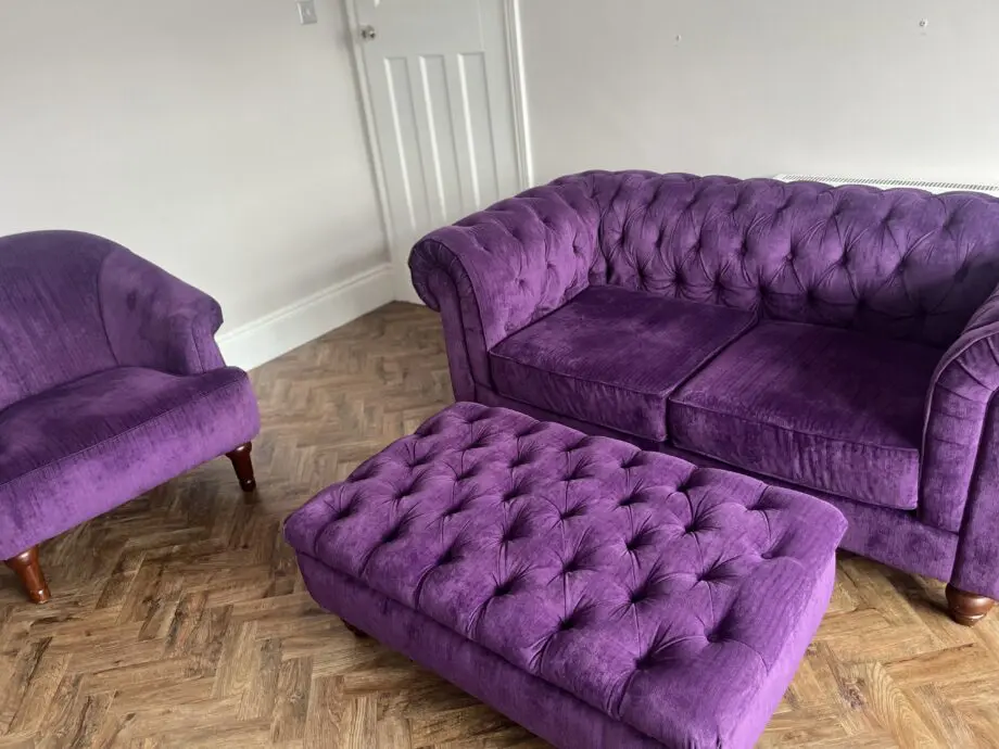 Debenhams set -purple - chesterfield set