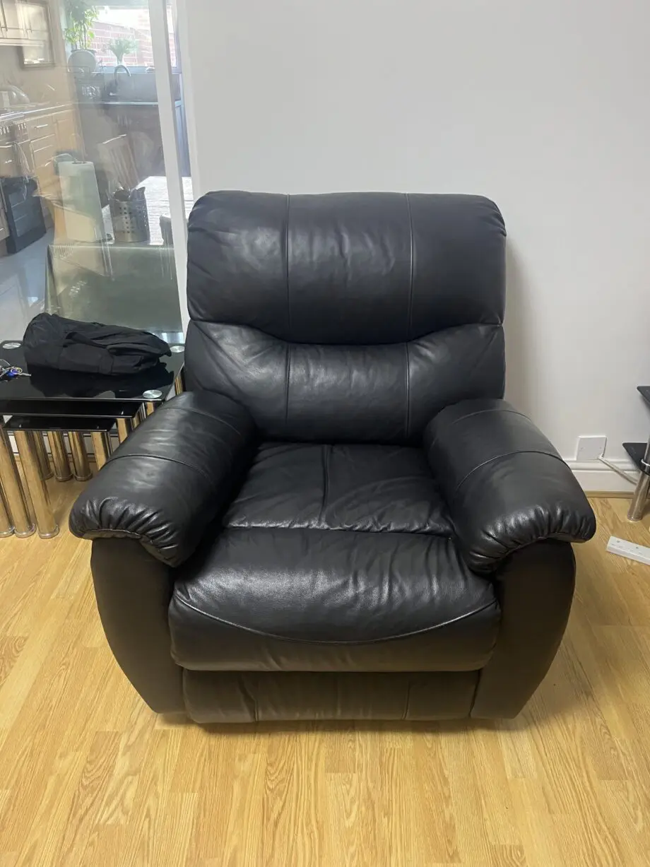 Black leather sofas