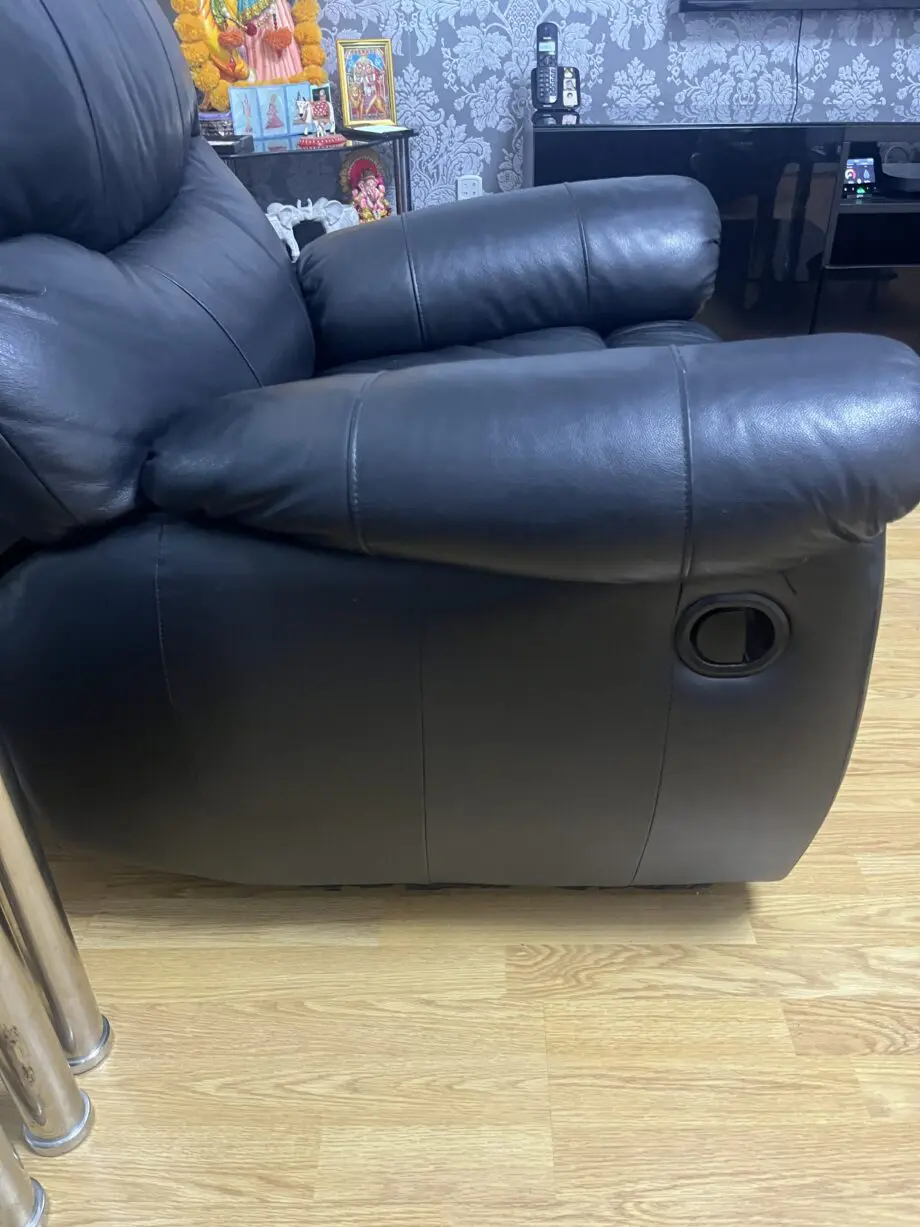 Black leather sofas