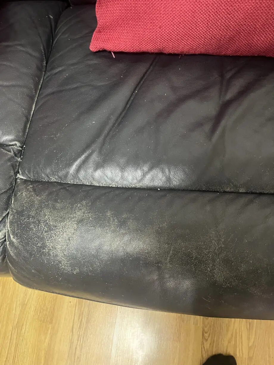 Black leather sofas