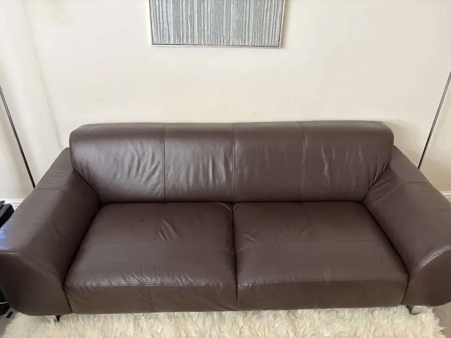 Brown Leather DFS Hardy 3 seater sofa and arm chair