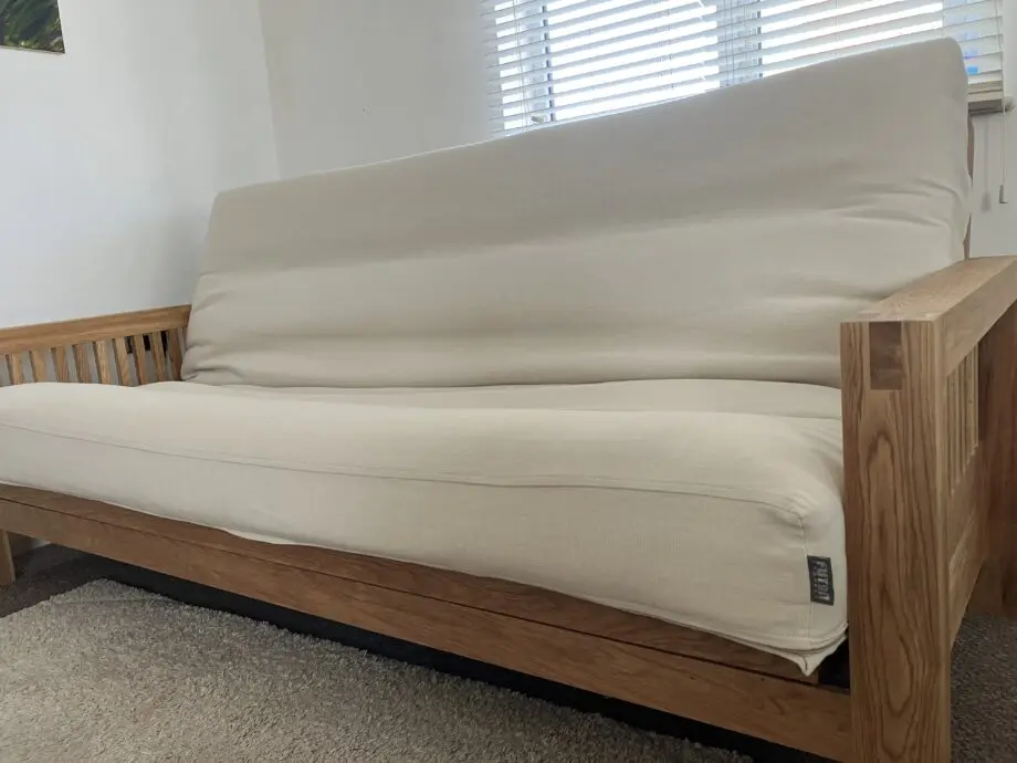 Futon Company Cream Solid Oak 3-seater sofa bed