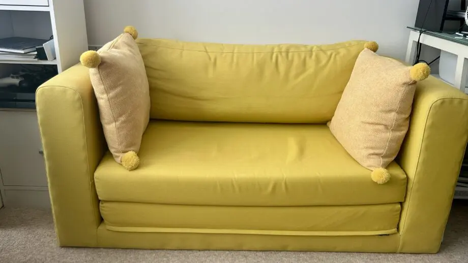 Yellow 2-Seater Sofa Bed – Compact, Stylish & Great Condition