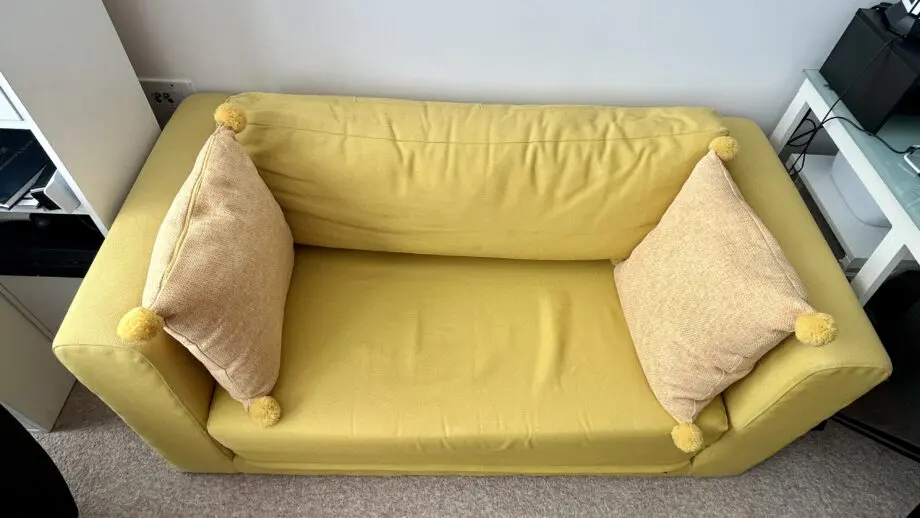 Yellow 2-Seater Sofa Bed – Compact, Stylish & Great Condition
