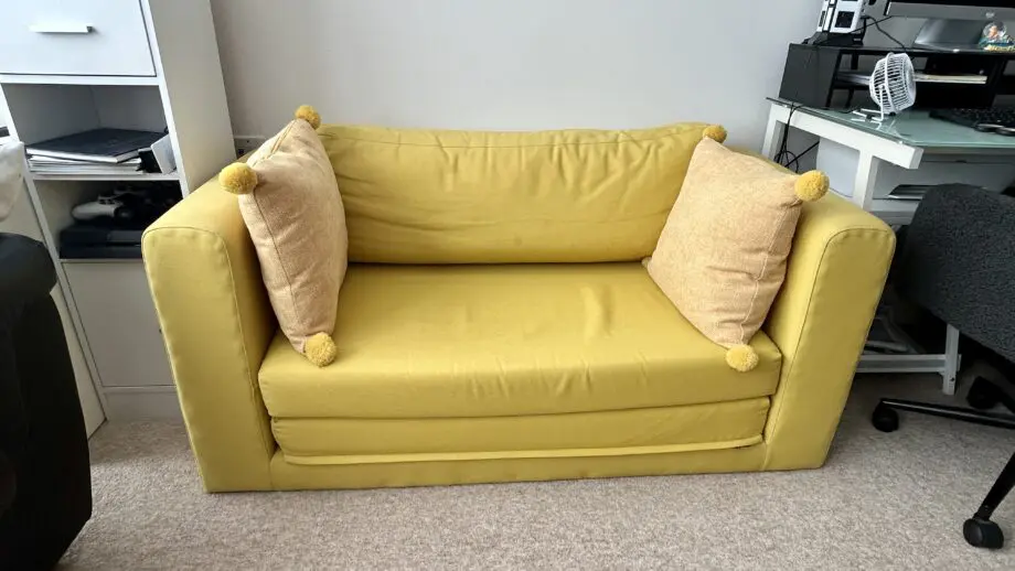 Yellow 2-Seater Sofa Bed – Compact, Stylish & Great Condition