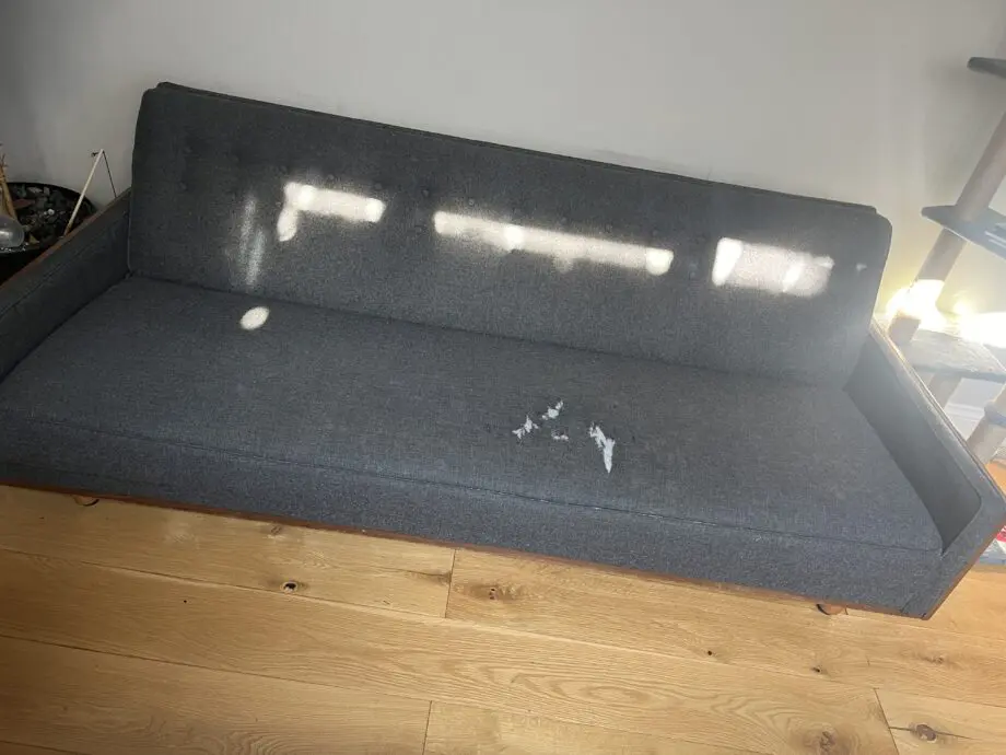 Vintage grey sofa with storage