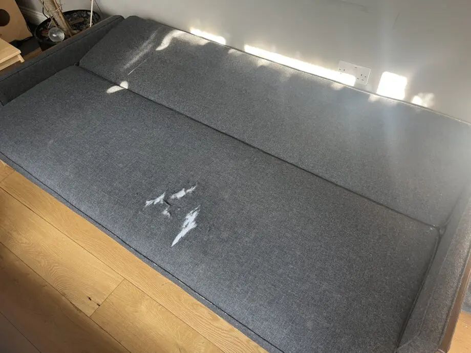 Vintage grey sofa with storage