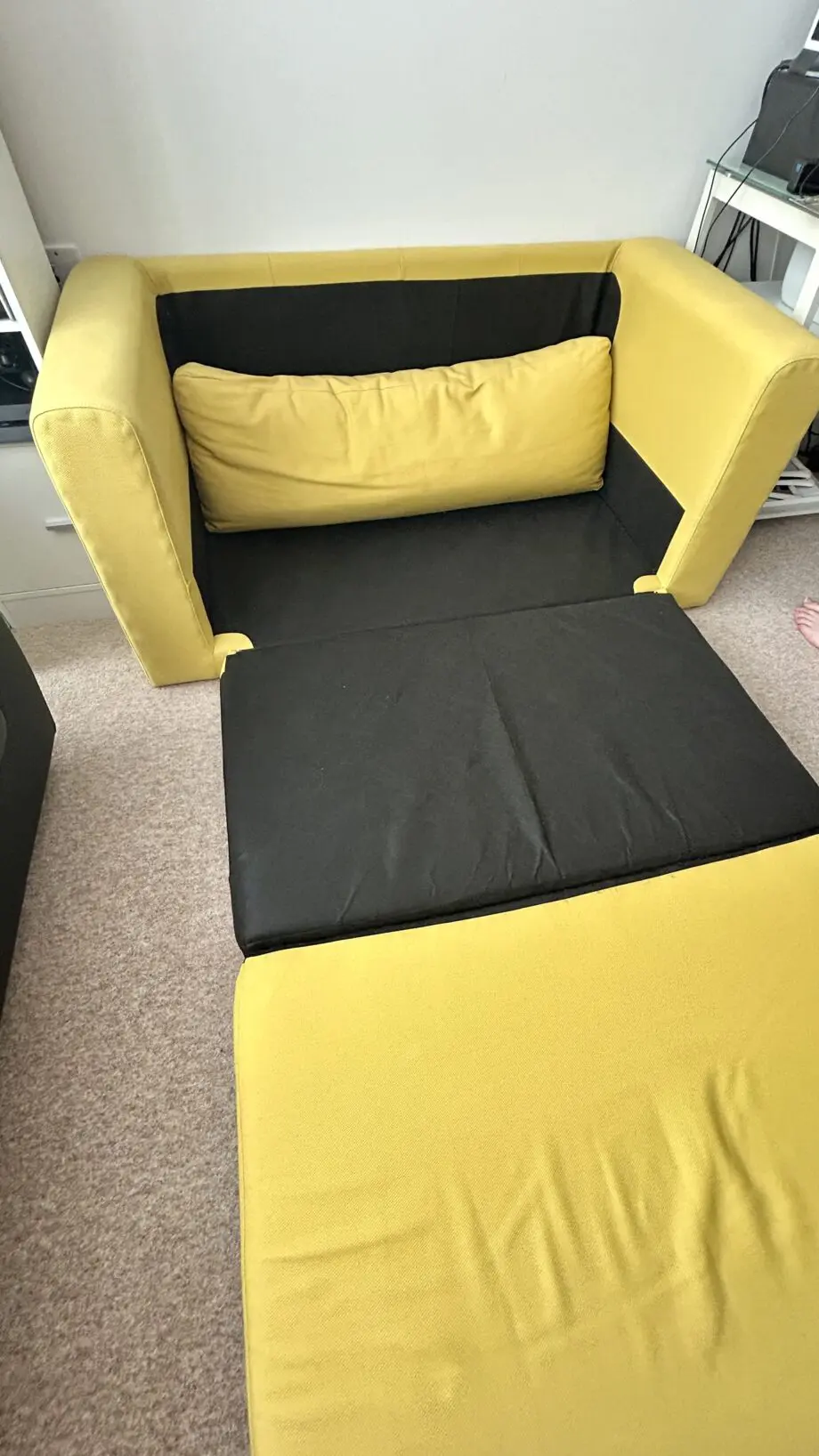 Yellow 2-Seater Sofa Bed – Compact, Stylish & Great Condition