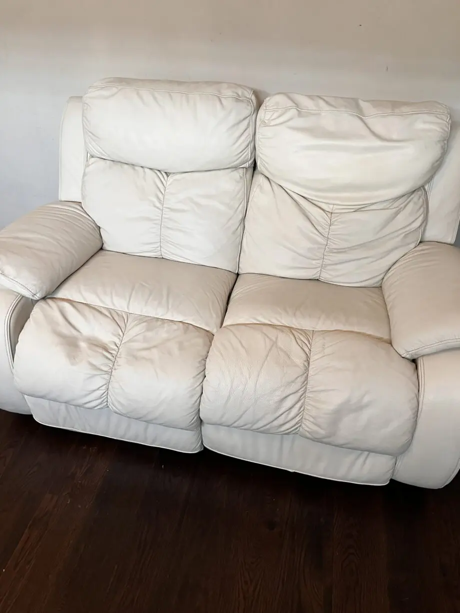 DFS Cream Fully recline electric 2 seater sofa