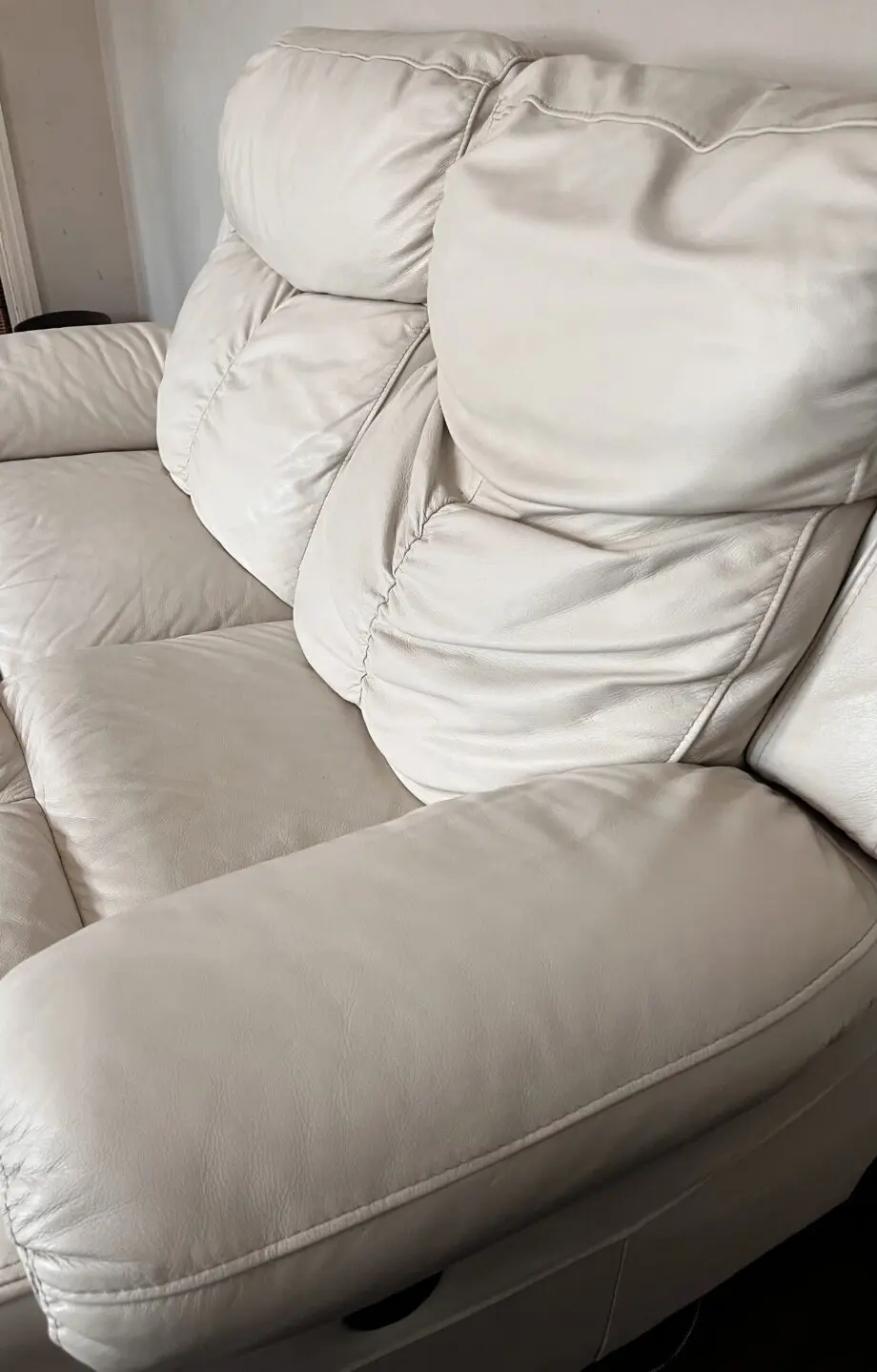 DFS Cream Fully recline electric 2 seater sofa