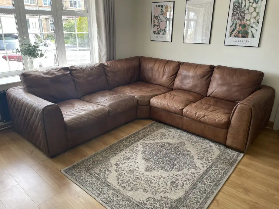 Sofology Mazzini Utah Tan Leather 2 Corner 2 Sofa