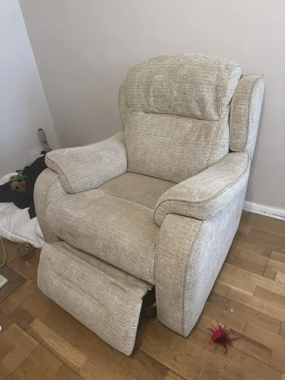 Parker knoll manual recliner. Believed to be the Dakota/boston range. Beige/sand coloured.
