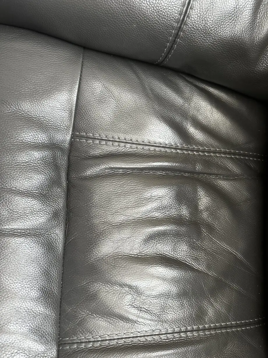 Leather DFS 3 seater sofa dark blue