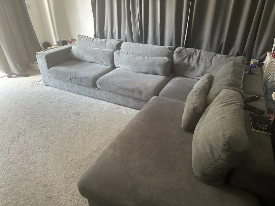 Grey L shape sofa