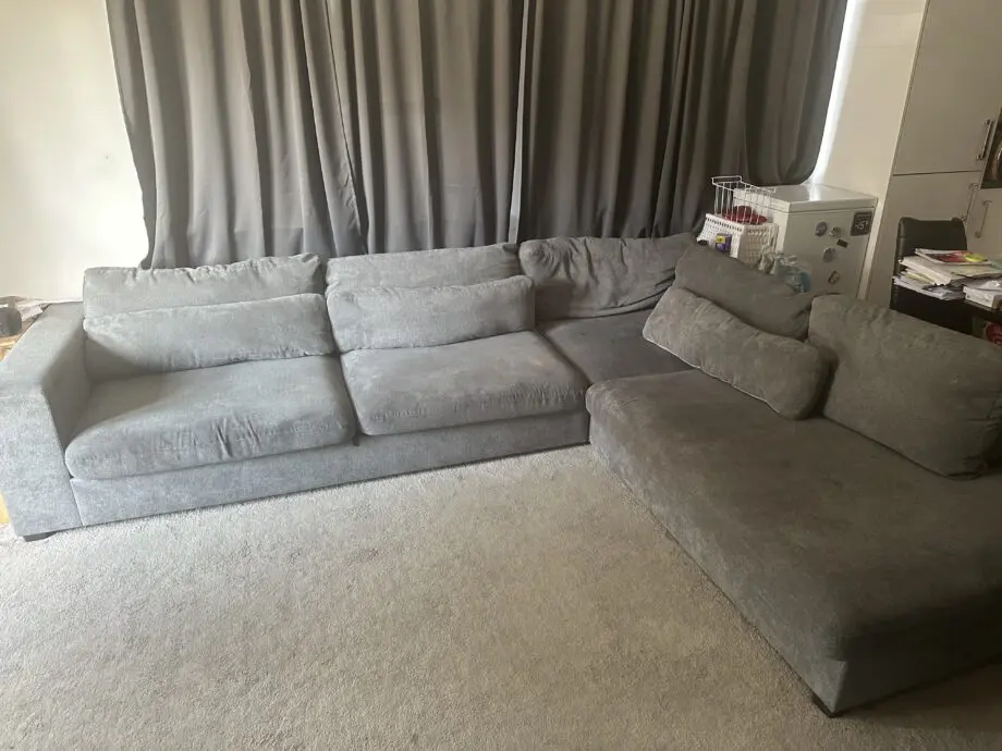 Grey L shape sofa