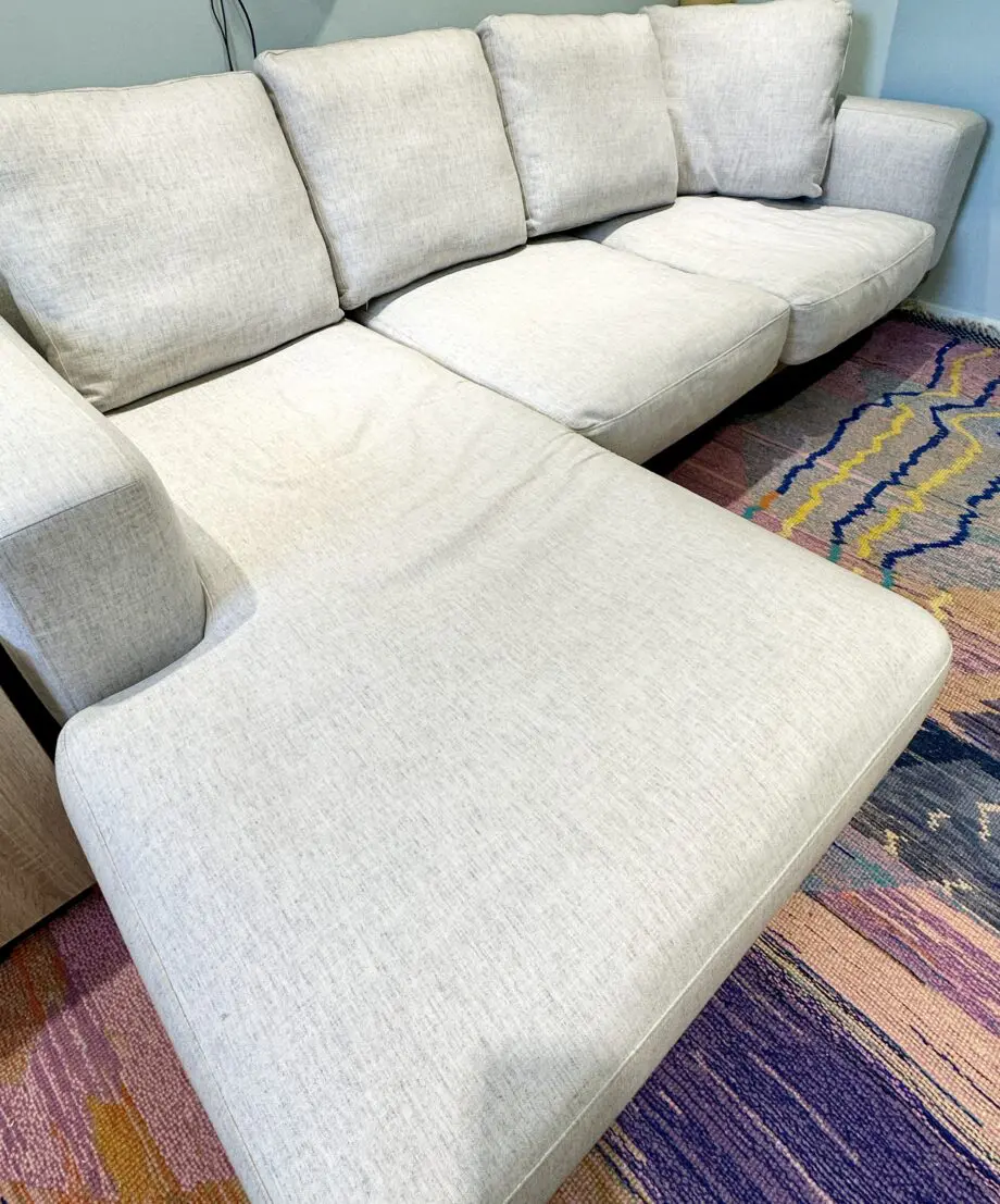 John Lewis L Shaped light grey sofa in excellent condition