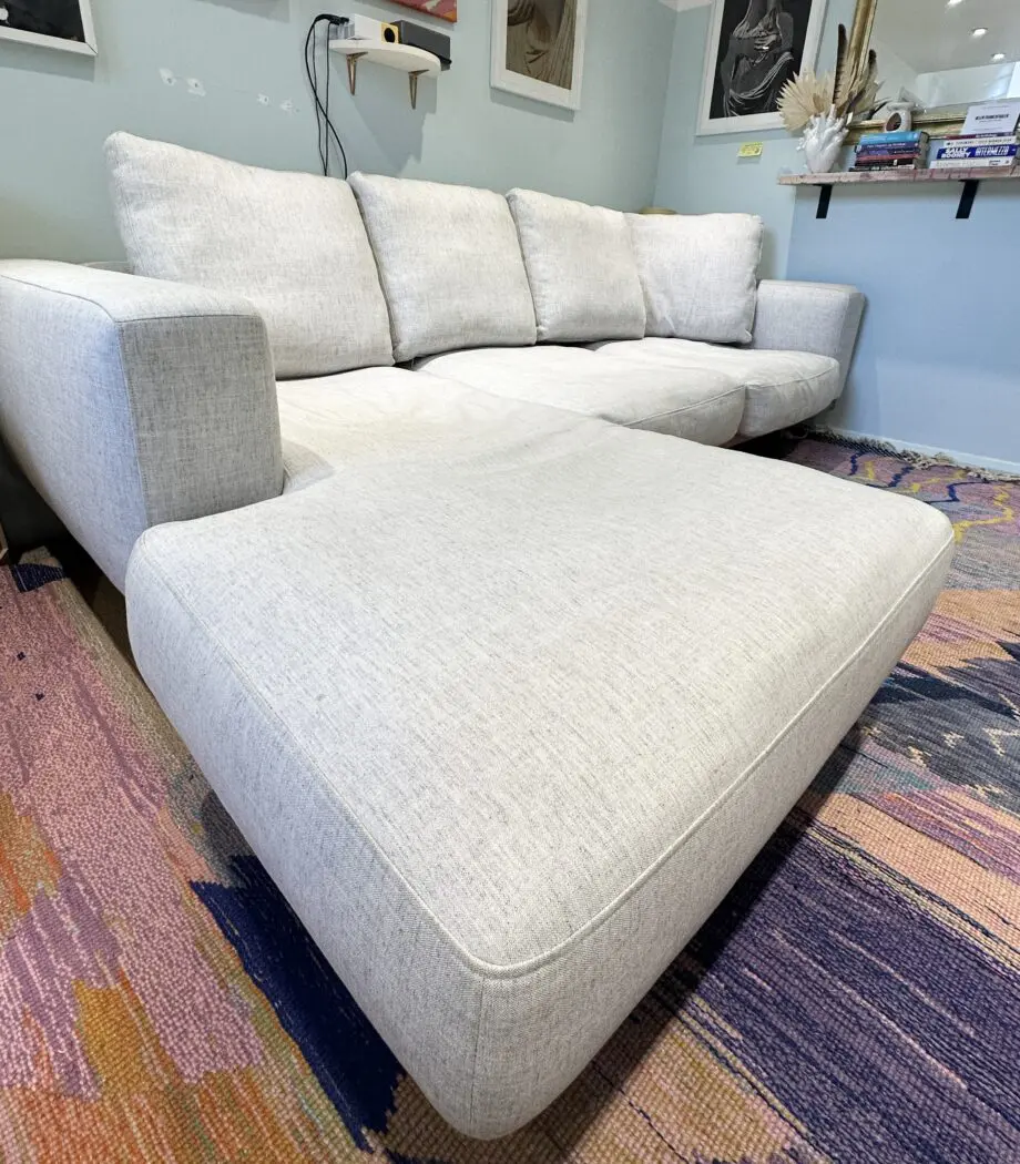 John Lewis L Shaped light grey sofa in excellent condition