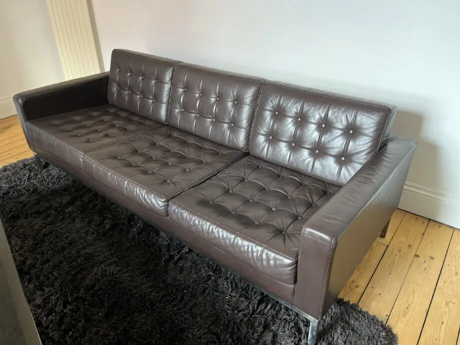 Brown Leather Bespoke 3 Seater Leather Sofa circa 2006 by Loft Leeds