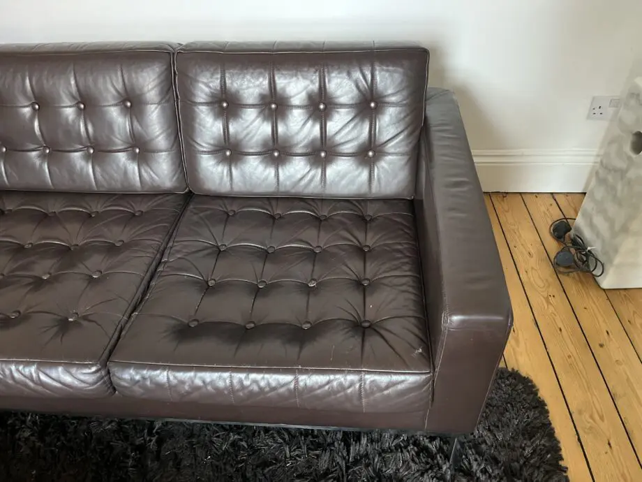 Brown Leather Bespoke 3 Seater Leather Sofa circa 2006 by Loft Leeds