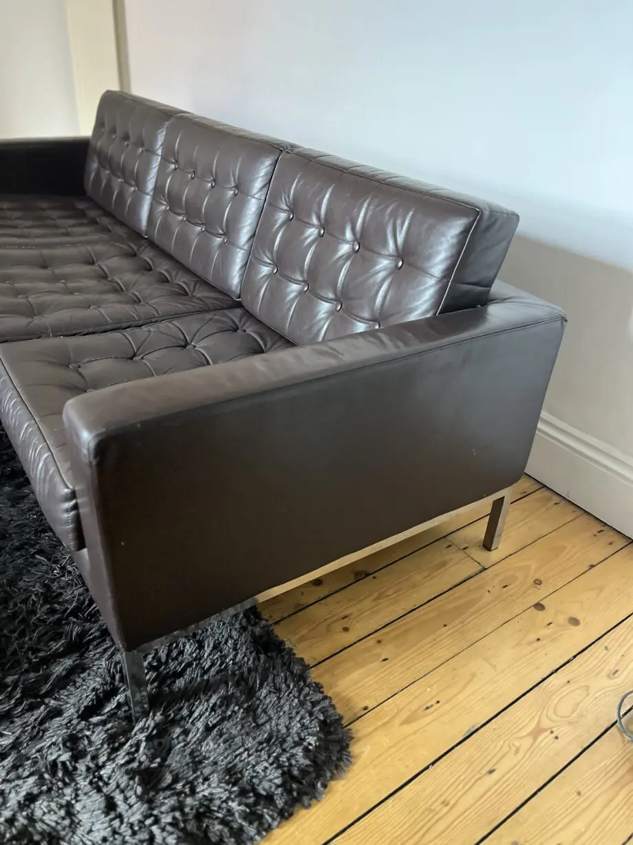 Brown Leather Bespoke 3 Seater Leather Sofa circa 2006 by Loft Leeds