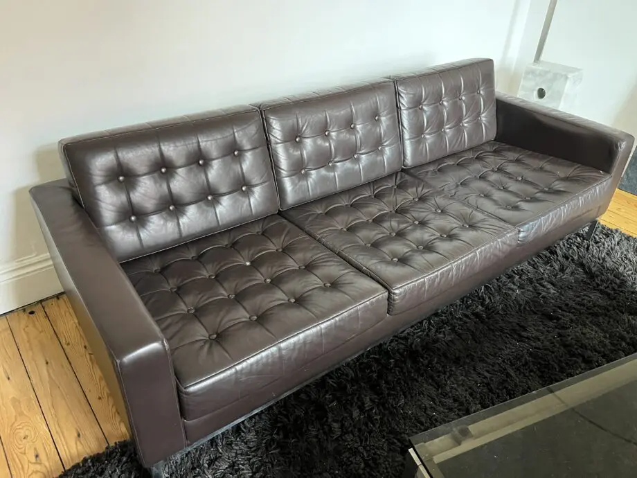 Brown Leather Bespoke 3 Seater Leather Sofa circa 2006 by Loft Leeds