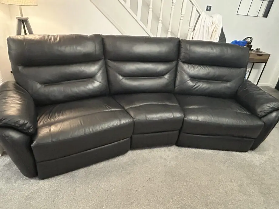 Black leather recliner