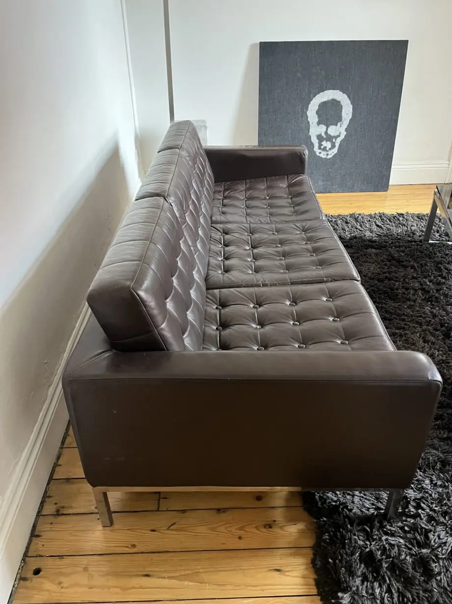 Brown Leather Bespoke 3 Seater Leather Sofa circa 2006 by Loft Leeds