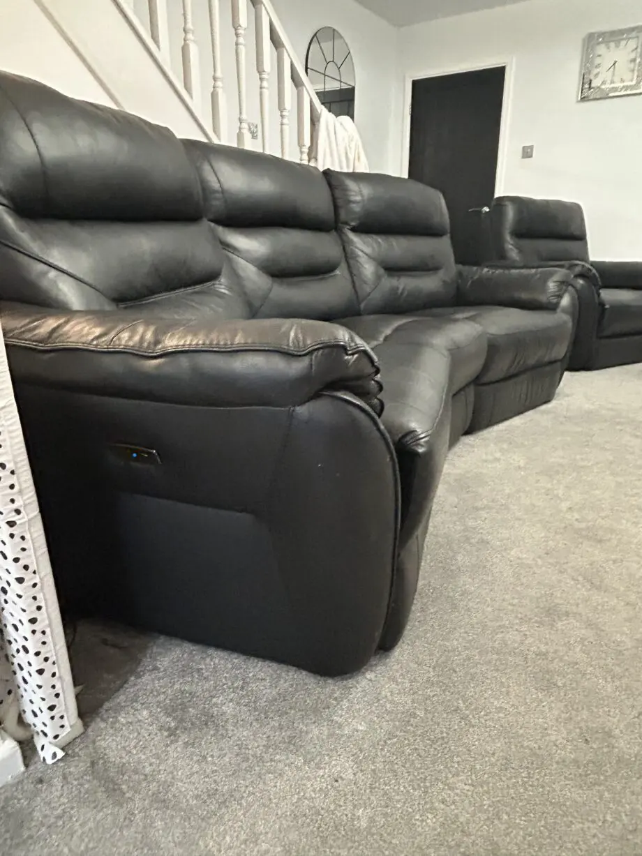 Black leather recliner