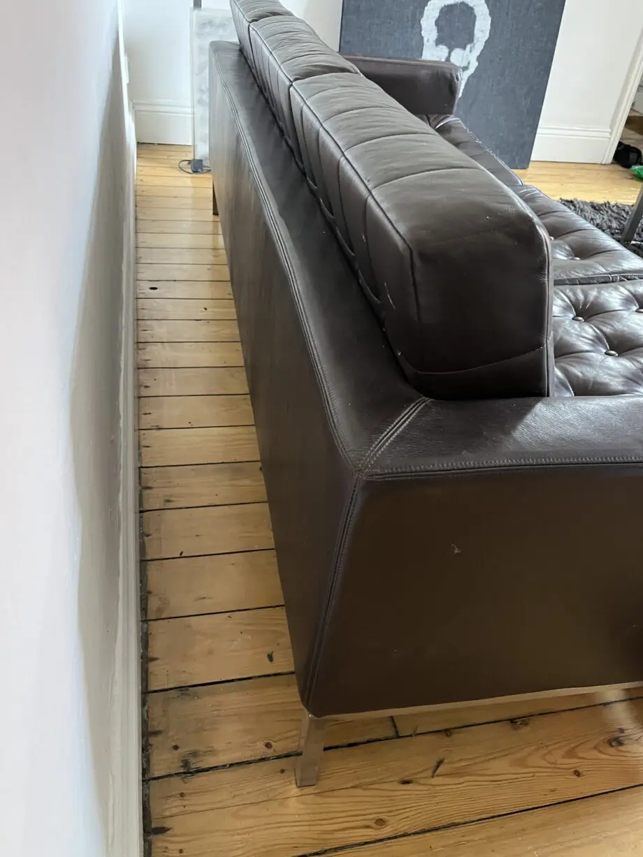 Brown Leather Bespoke 3 Seater Leather Sofa circa 2006 by Loft Leeds