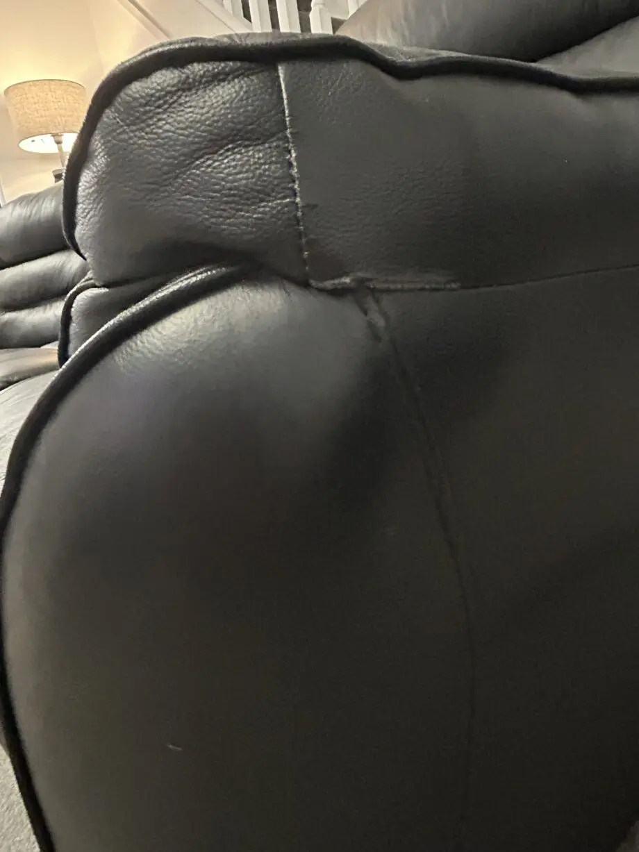 Black leather recliner