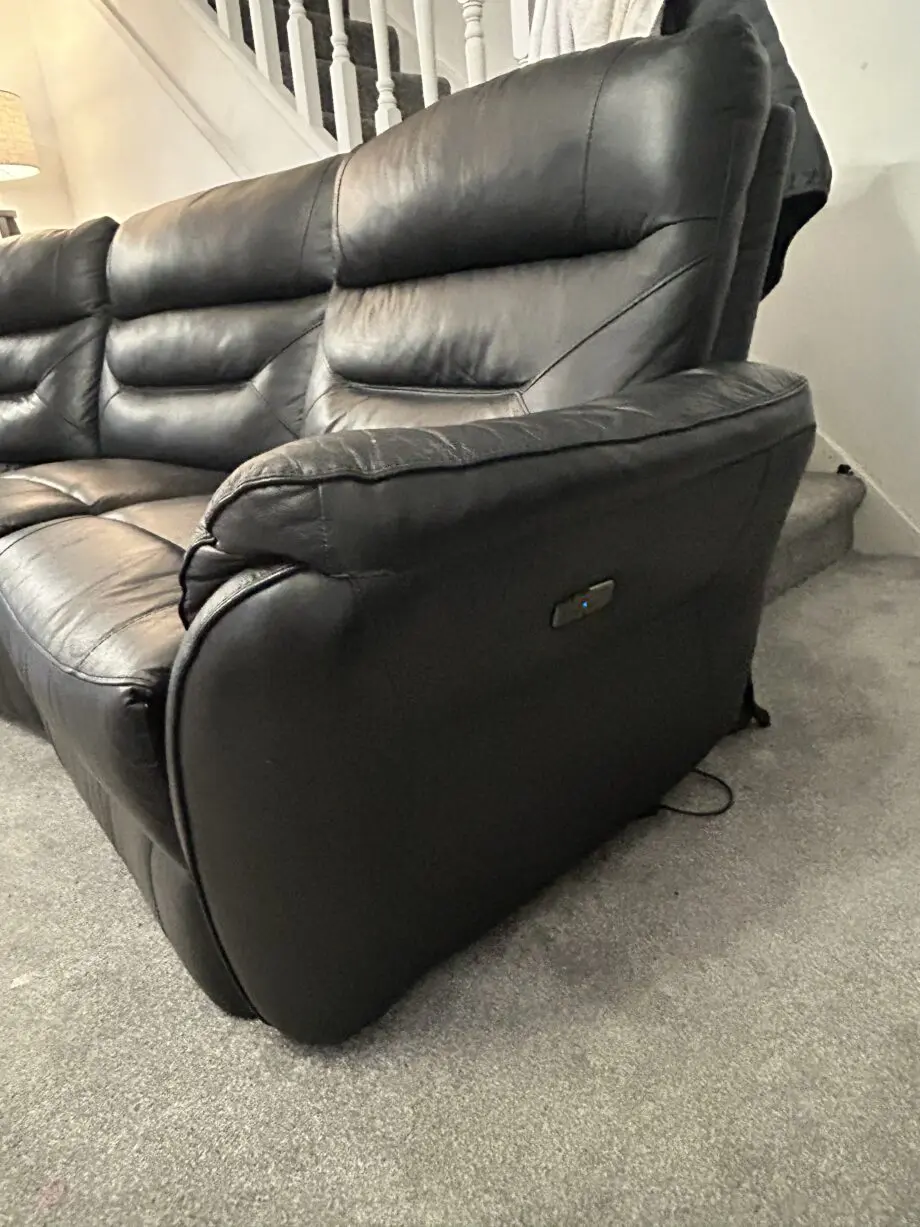 Black leather recliner