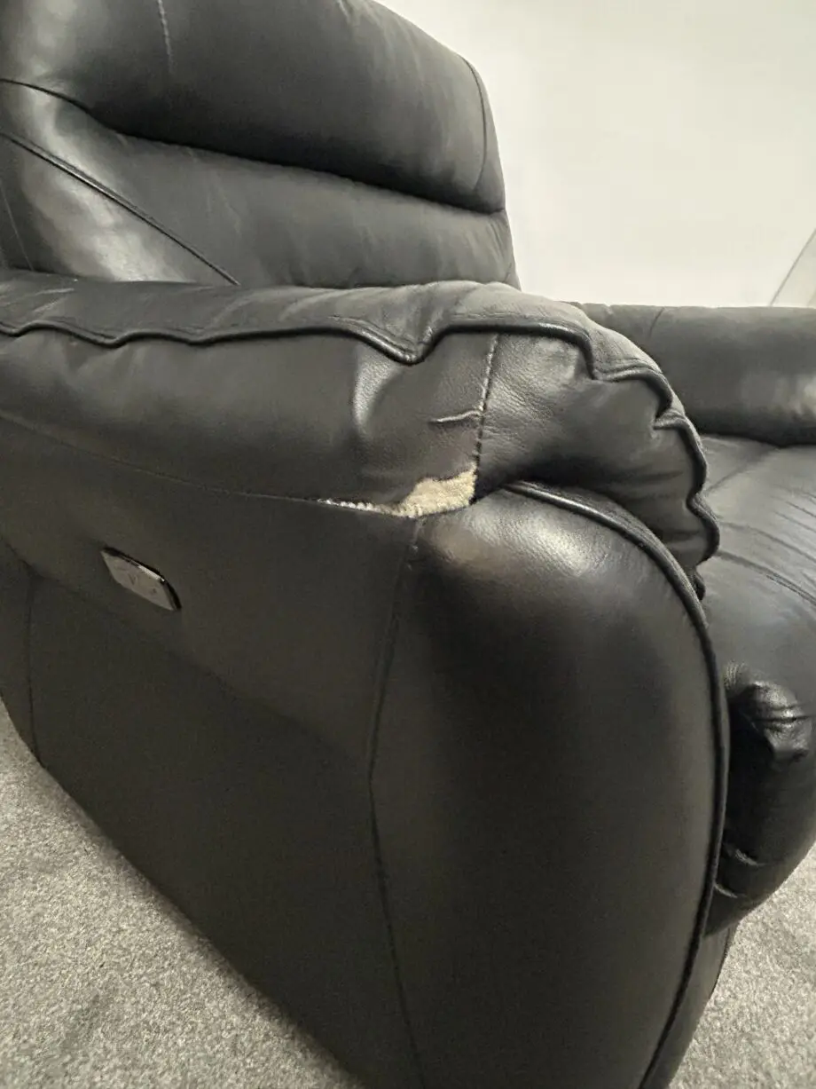 Scs black leather recliner chair