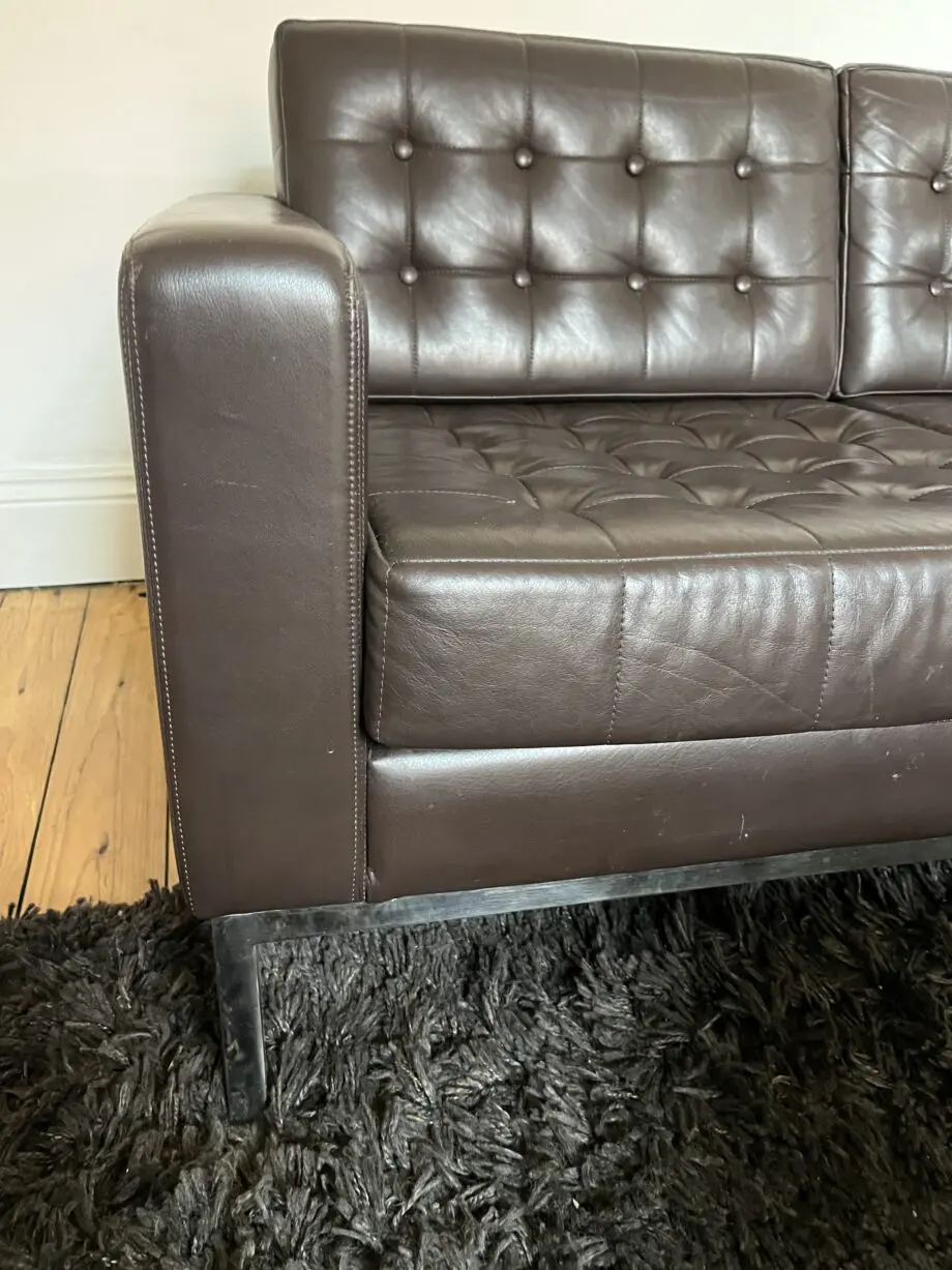 Brown Leather Bespoke 3 Seater Leather Sofa circa 2006 by Loft Leeds